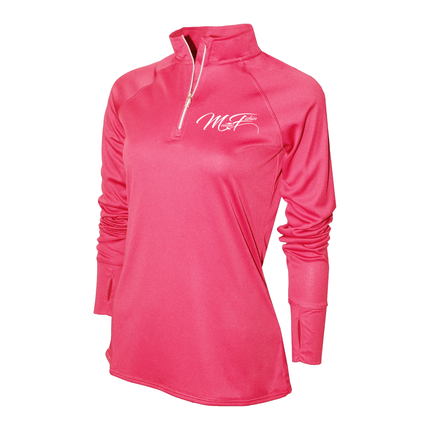 Neon pink half zip sales