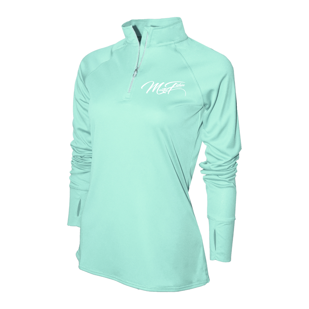 Ladies 1/4 Zip Performance (Sea Foam)